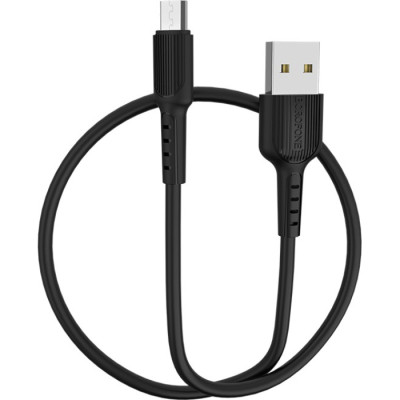 Дата кабель USB 2.0 AM to Micro 5P 1.0m 2A PVC BX16 black BOROFONE (6957531099499) Вінниця - фото 2