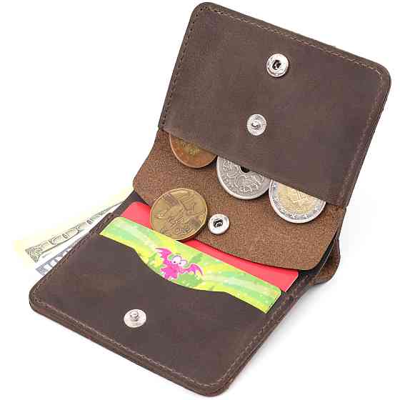 Винтажное кожаное портмоне Коричневый (SHVIGEL) Киев