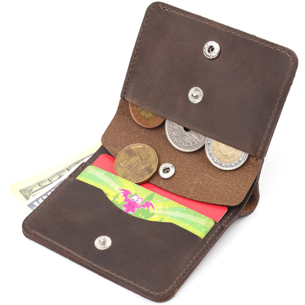 Винтажное кожаное портмоне Коричневый (SHVIGEL) Киев - изображение 1