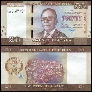 Liberia Либерия - 20 Dollars 2016 UNC Полтава