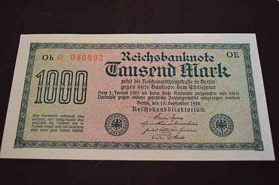 1000 Марок 1922 рік Німеччина (086892) аUNC Полтава