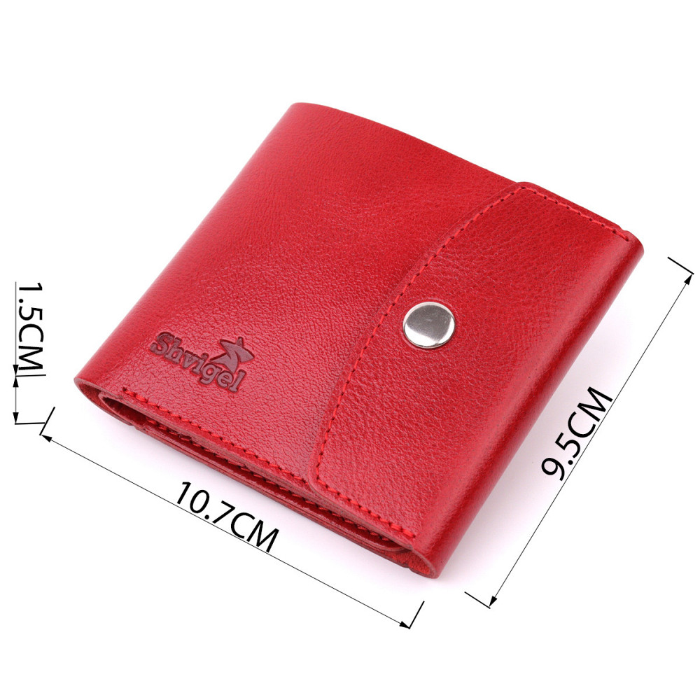 Женское небольшое кожаное портмоне Shvigel 16618 Красный Киев - изображение 7