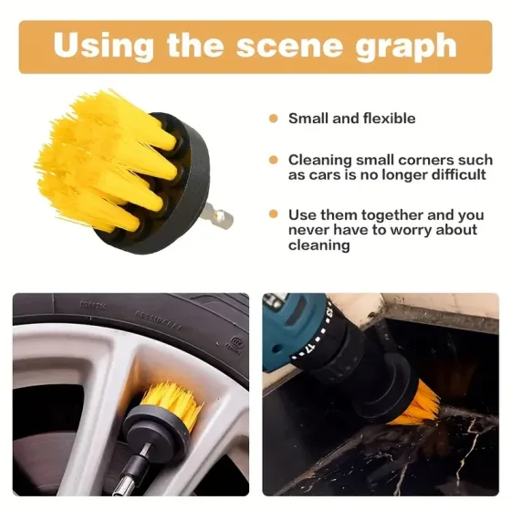 Набір нейлонових щіток для дрелі та дому, 3 шт Київ