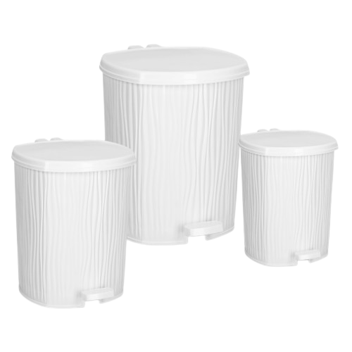 Набір відер для сміття 3 предмети: (6л/11л/20л) білий Хвиля Wavy ELIF Житомир - фото 1