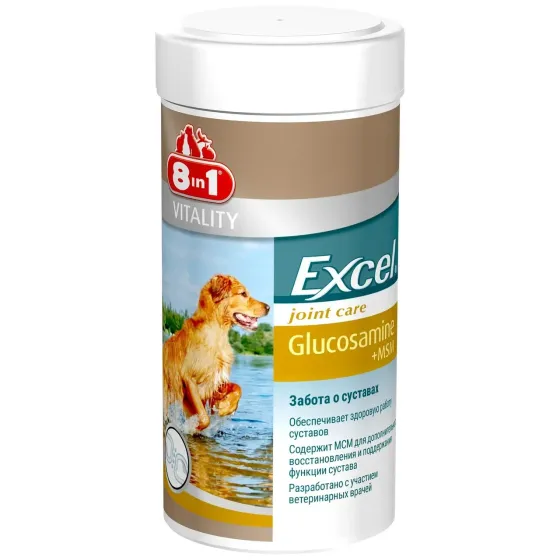 Хондропротектор 8in1 Excel «Glucosamine + MSM» для собак 55 таблеток (Глюкозамін + для суглобів) Вінниця