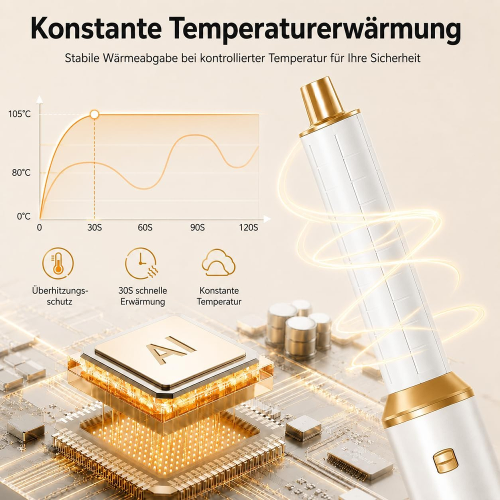 Мультистайлер Golden Goods Airstyler 5-в-1 1000 Вт, 110 000 об/хв, іонізація, фен для локонів, об'єму та випрямлення Київ - фото 8