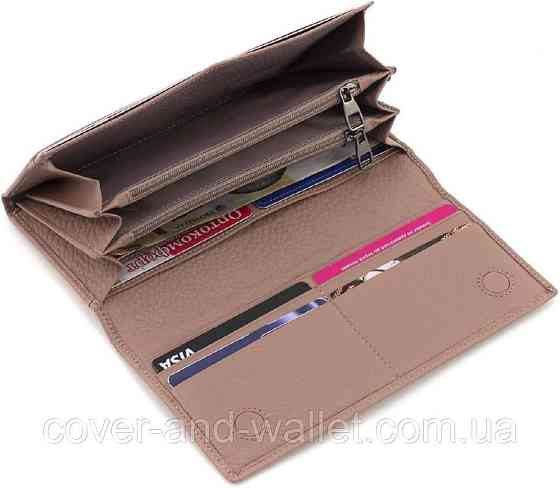 Пудровый женский кошелек из итальялистки кожи на магнитной застежке Marco Coverna Киев