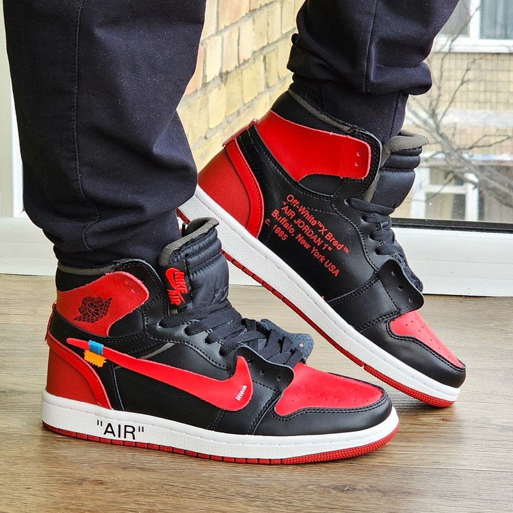 Кросівки Nike AIR Jordan Червоні Чоловічі Чорні Джордани Високі Найк (розміри: 41,42,43,44,45) Дніпро - фото 4