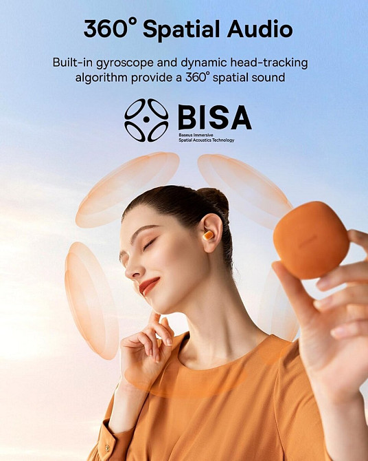 Бездротові навушники Baseus AirNora 2 True Wireless Earphones Gradient помаранчеві Львів - фото 7