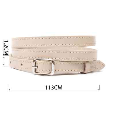 Ремень Grande Pelle Тонкий женский кожаный Бежевый (11444) Винница