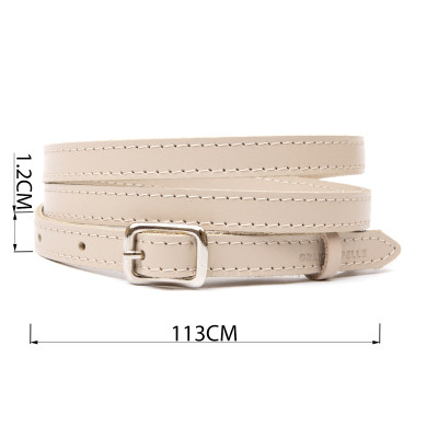 Ремень Grande Pelle Тонкий женский кожаный Бежевый (11444) Винница - изображение 4