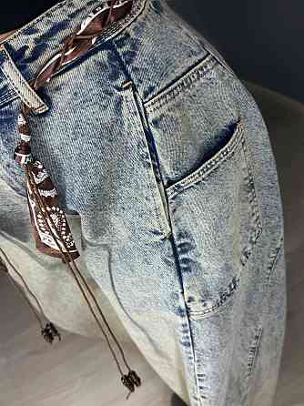 Джинси жіночі Ijjass 6059 baggy супер широкі оверсайз з поясом вінтажні блакитні, блакитний, 30, 30, 81 см Київ