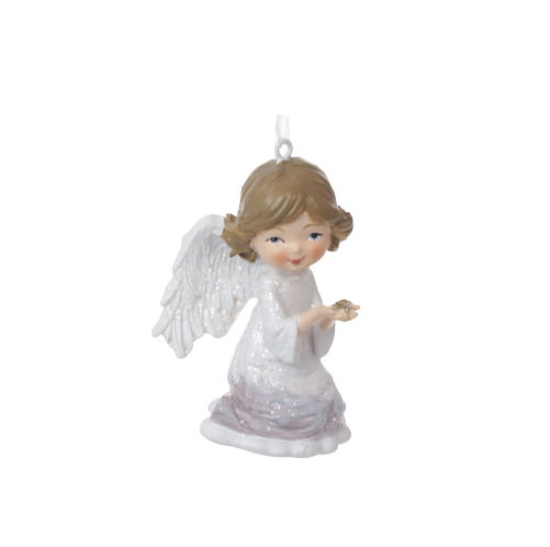 Декоративна фігурка Янгол на підвісі 6,5см попіл троянди/білий БОНА ДИ Житомир