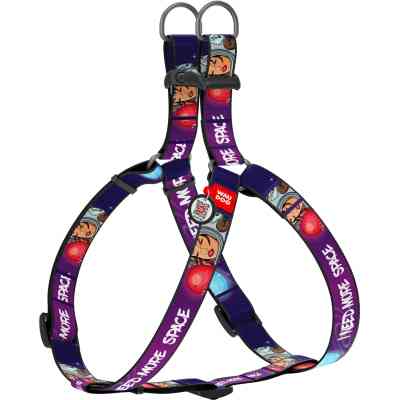 Шлея для собак WAUDOG Nylon з QR-паспортом "Більше космосу" L (5160-0126) Вінниця