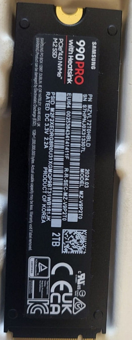 Жёсткий Диск: Samsung 990 Pro 2TB Heatsink . Киев - изображение 3