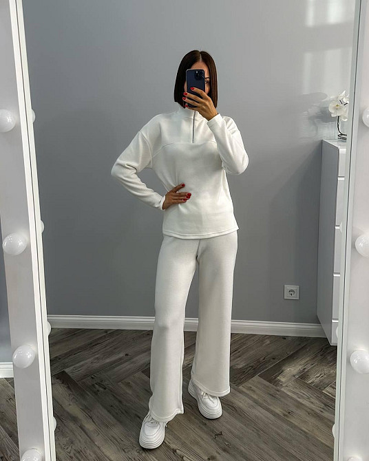 Жіночий повсякденний костюм подвійна двостороння ангора Молочний, 42/44 Одеса - фото 1