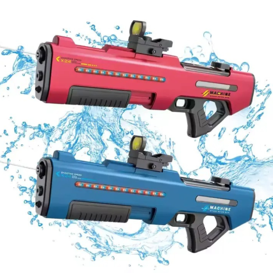Водный пистолет, электрический бластер, аккумуляторный водный детский автомат с автоматической закачкой воды, синий Каменец-Подольский