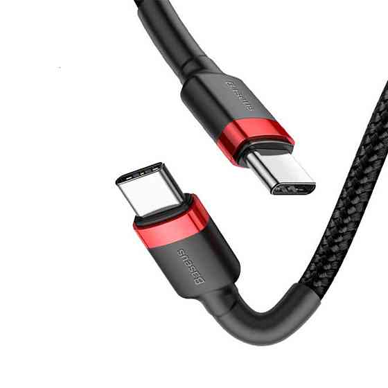 Кабель Baseus Cafule USB Cable Type-C-Type-C 3A 1m, колір червоний+Black CATKLF-G91 Одеса