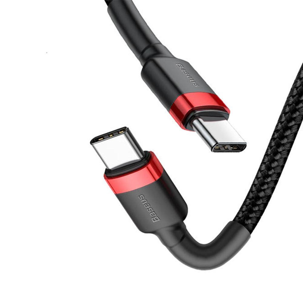 Кабель Baseus Cafule USB Cable Type-C-Type-C 3A 1m, колір червоний+Black CATKLF-G91 Одеса - фото 3