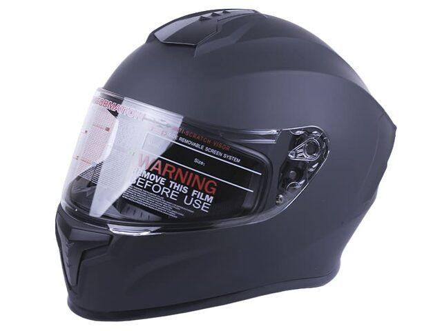 Шолом мотоциклетний інтеграл MD-813, чорний матовий з прозорим склом, size М Мукачево - фото 1