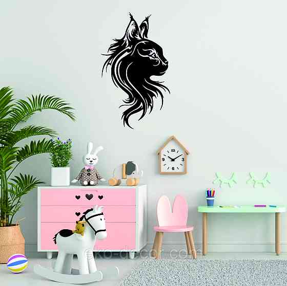 Декоративное настенное Панно «Кот» Декор на стену 90*54 см, Черный Киев