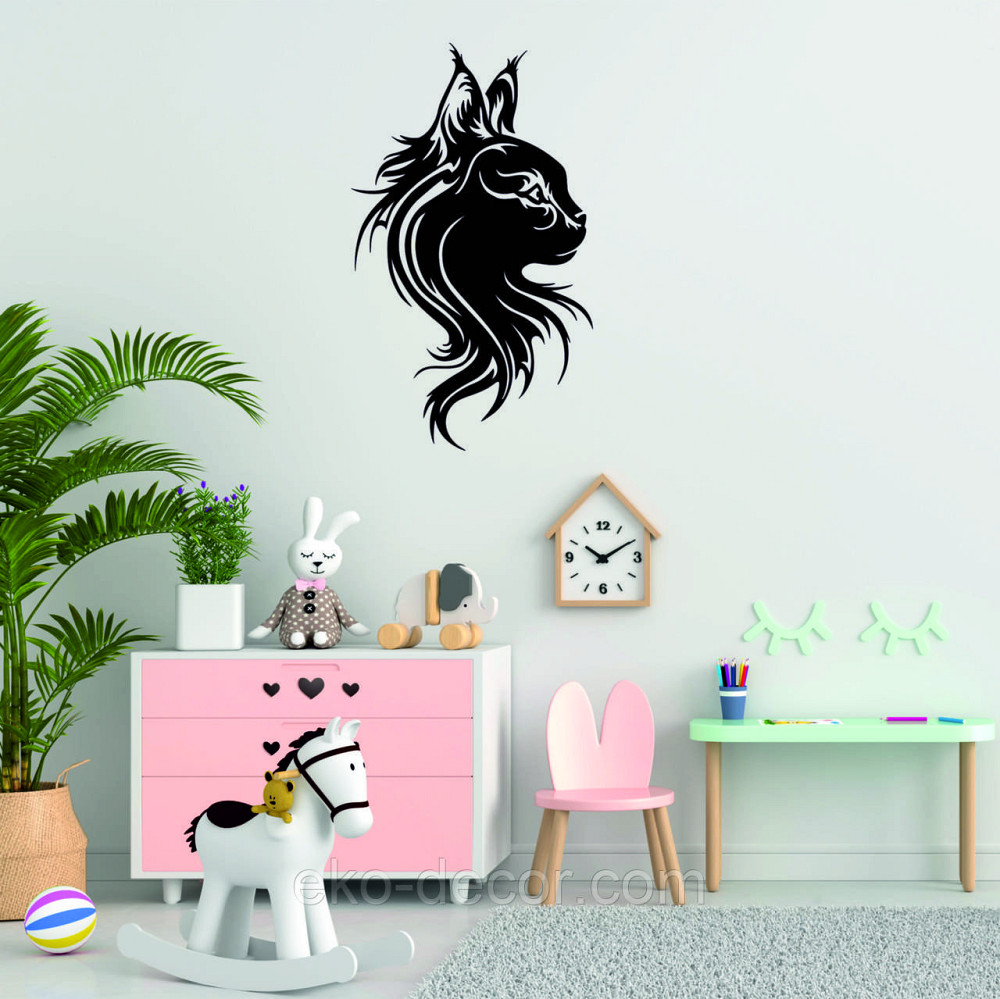 Декоративное настенное Панно «Кот» Декор на стену 90*54 см, Черный Киев - изображение 3