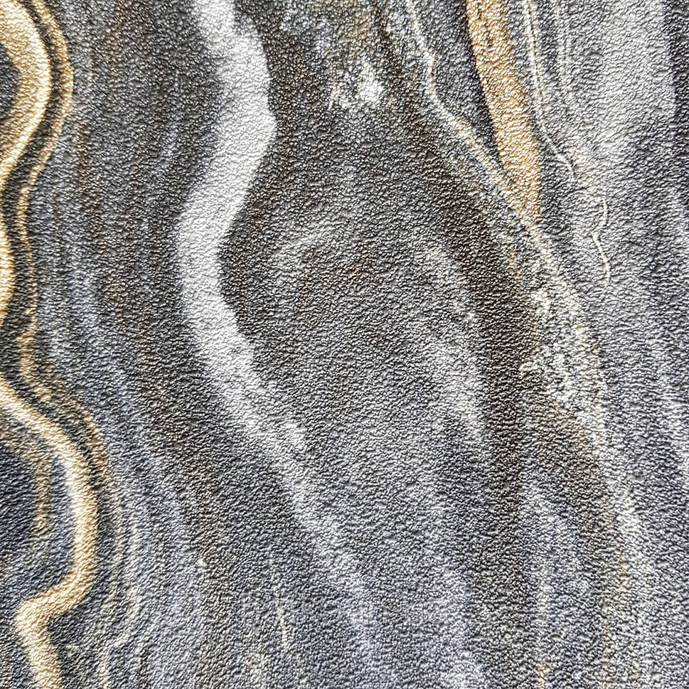 Шпалери метрові вінілові на флізелін дизайнерські Erismann Elle абстракція смуги хвилі чорні сірі золотом Київ - фото 3