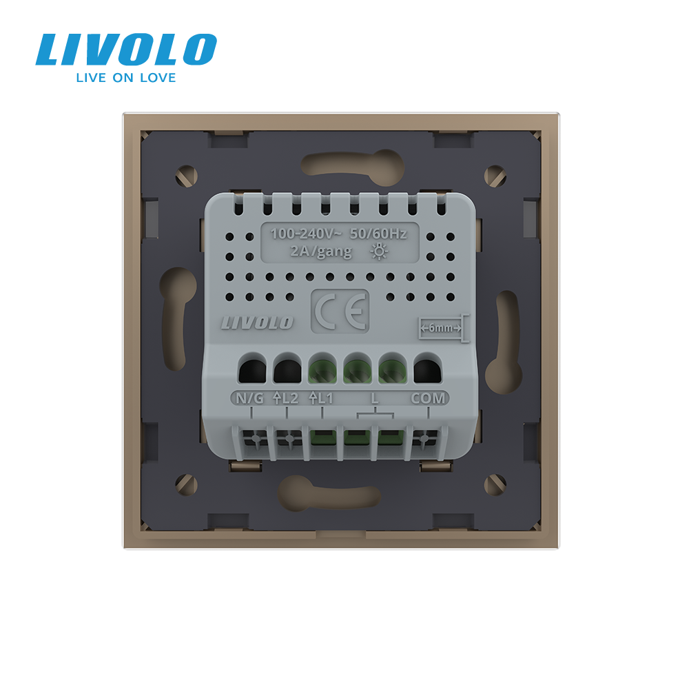 LIVOLO Розумний сенсорний димер слайдер EC LIVOLO золото матове скло Коломия - фото 8