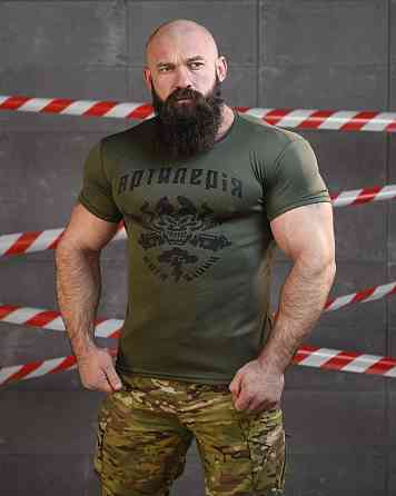 Тактическая потоотводящая футболка SABUR АРТИЛЕРИЯ ОЛИВА ЛГ7238 Одесса