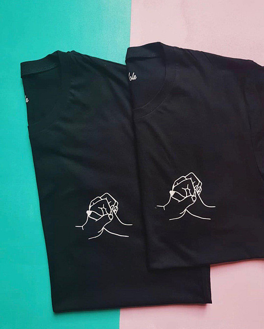 Черные Парные футболки для парня и девушки - руки Черновцы - изображение 1