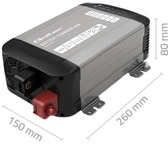 Зарядний пристрій для акумуляторів LiFePO4 AGM GEL SLA 40A 12V Qoltec (Польща) Київ