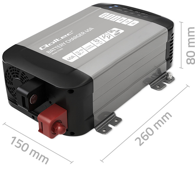 Зарядний пристрій для акумуляторів LiFePO4 AGM GEL SLA 40A 12V Qoltec (Польща) Київ - фото 2