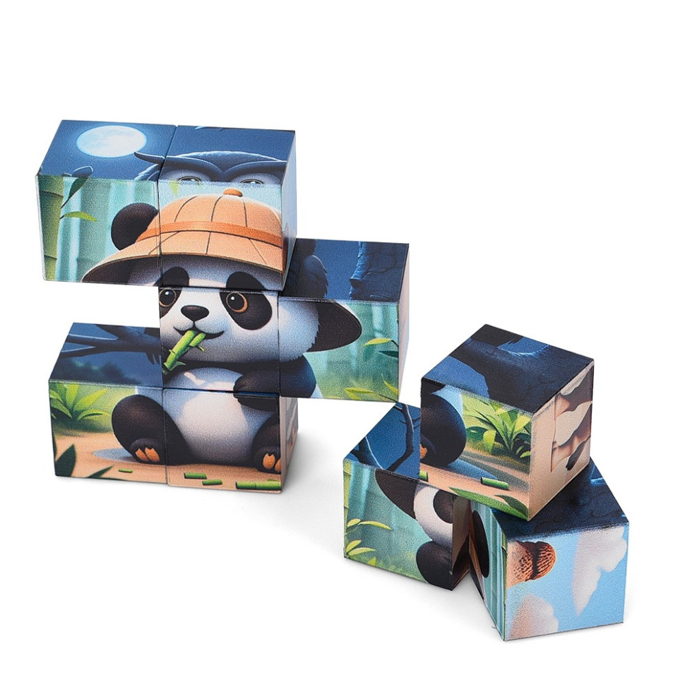 Дитячий магнітний кубік-пазл "Дикі тварини" CL325-2, 3 х 3 Вінниця - фото 2