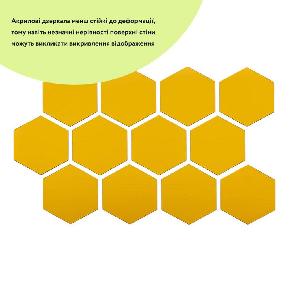 Золотой акриловый самоклеящийся зеркальный декор, 12 шт Киев - изображение 2