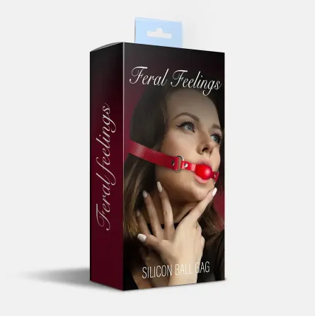 Кляп силіконовий Feral Feelings Silicon Ball Gag Red/Red, червоний ремінець, червона кулька Львів