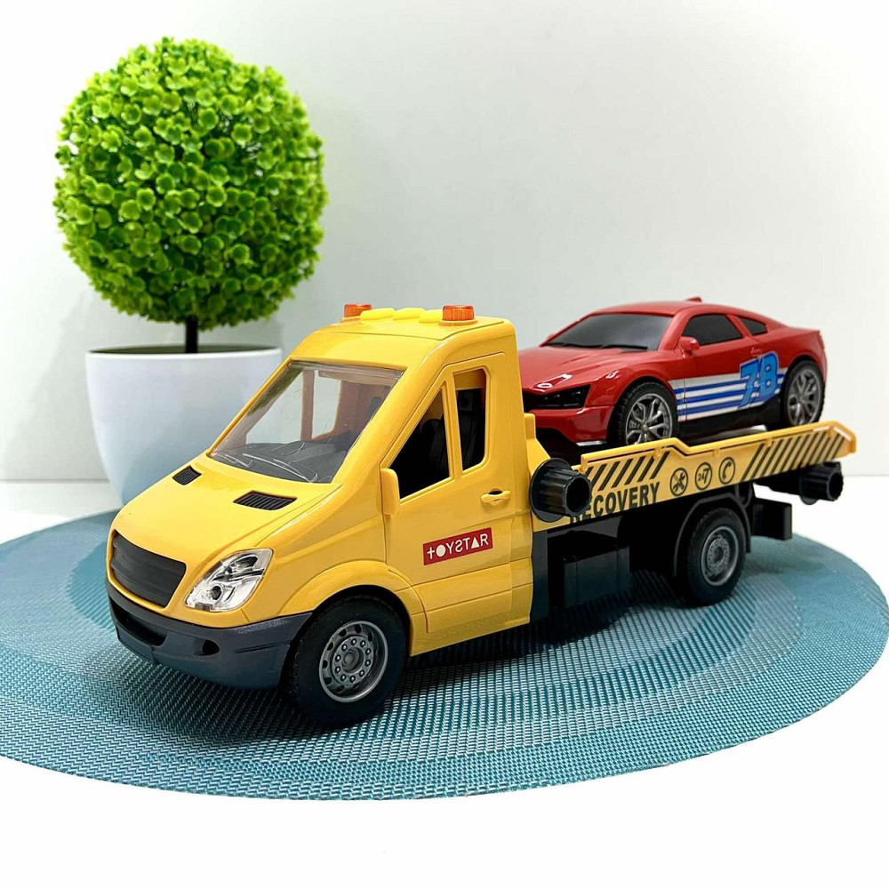 Спецтехніка Евакуатор інерція звуки підсвічування гумові шини рухомі елементи Жовтий (666-66 P) Чернигов - изображение 1