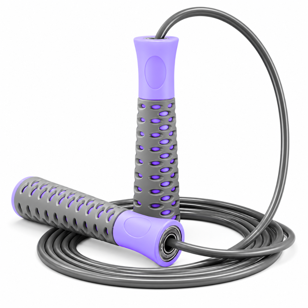 Скакалка PowerPlay 4206 Jump Rope PRO+ Сіро-фіолетова (2,75m.) Кам'янське - фото 11