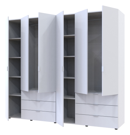 Комплект шаф для одягу Doros Гелар (2 шт.) 232,4х49,5х203,4 см Білий (DRS-011171) Львів