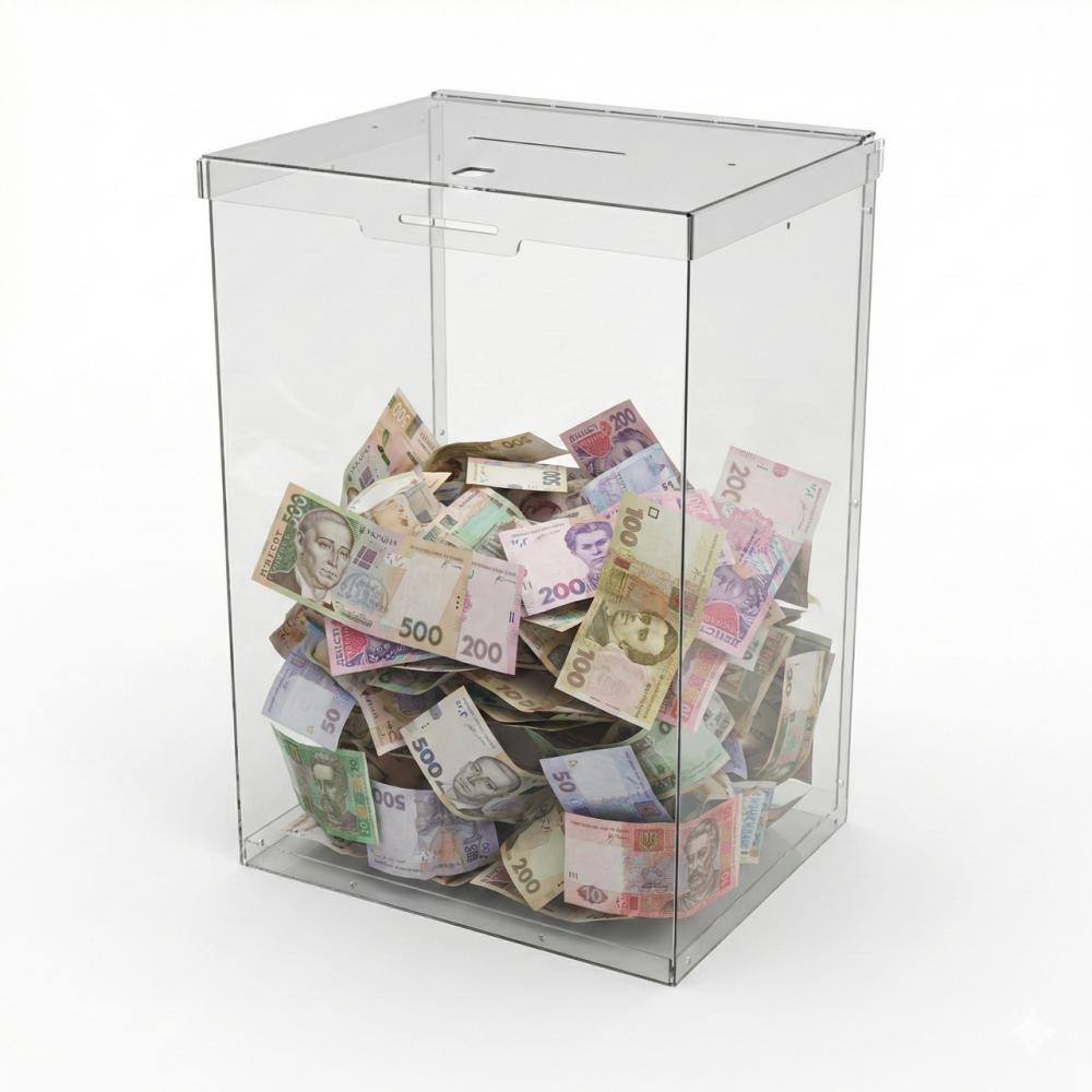 Ящик EKOSTAR с замком для пожертвований и сбора денег 250x200x480. Объем 24 литров Киев - изображение 1