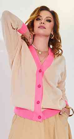 Модный двухцветный кардиган на пуговицах большой размер (42-46) Киев