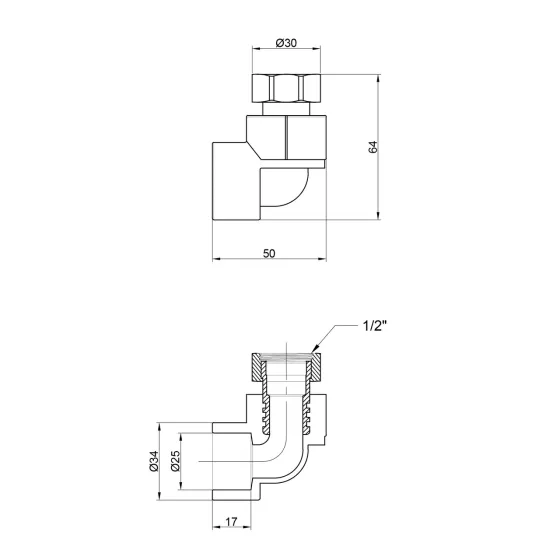 Куточок PPR Thermo Alliance з накидною гайкою 25х3/4" ВР Київ