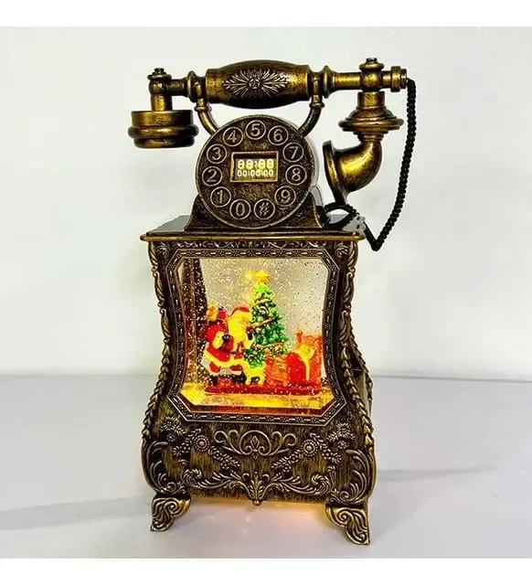 Новогодний фонарь с Санта-Клаусом в форме старинного телефона 814 Коломия - фото 4