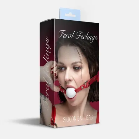Кляп силіконовий Feral Feelings Silicon Ball Gag Red/White, червоний ремінець, біла кулька Львов