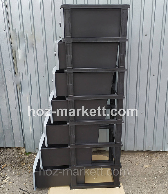 Комод пластиковый Стиль на 7 ящиков серый Харьков - изображение 4