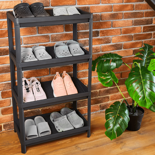 Полиця для взуття на 4 полиці 56*33*105см пластик граніт Алеана Житомир