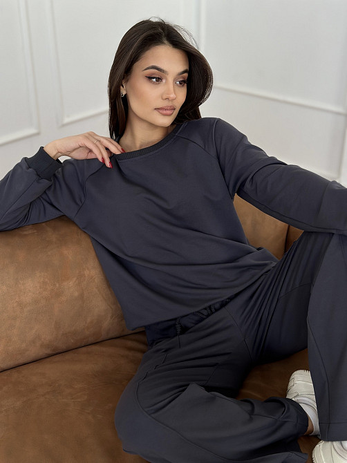 Жіночий спортивний костюм із широкими штанами Сірий M/L Харків - фото 6