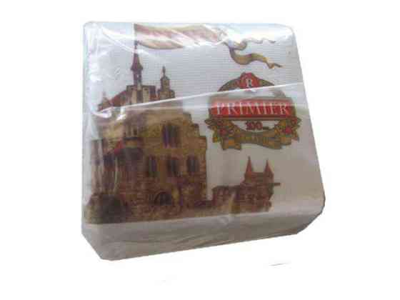 Серветка 100арк Прем'єр однотонна (10 пач.) Харків