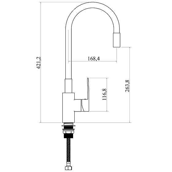 Змішувач для кухні DOMINO RONDO DND-203SR-SB Луцк