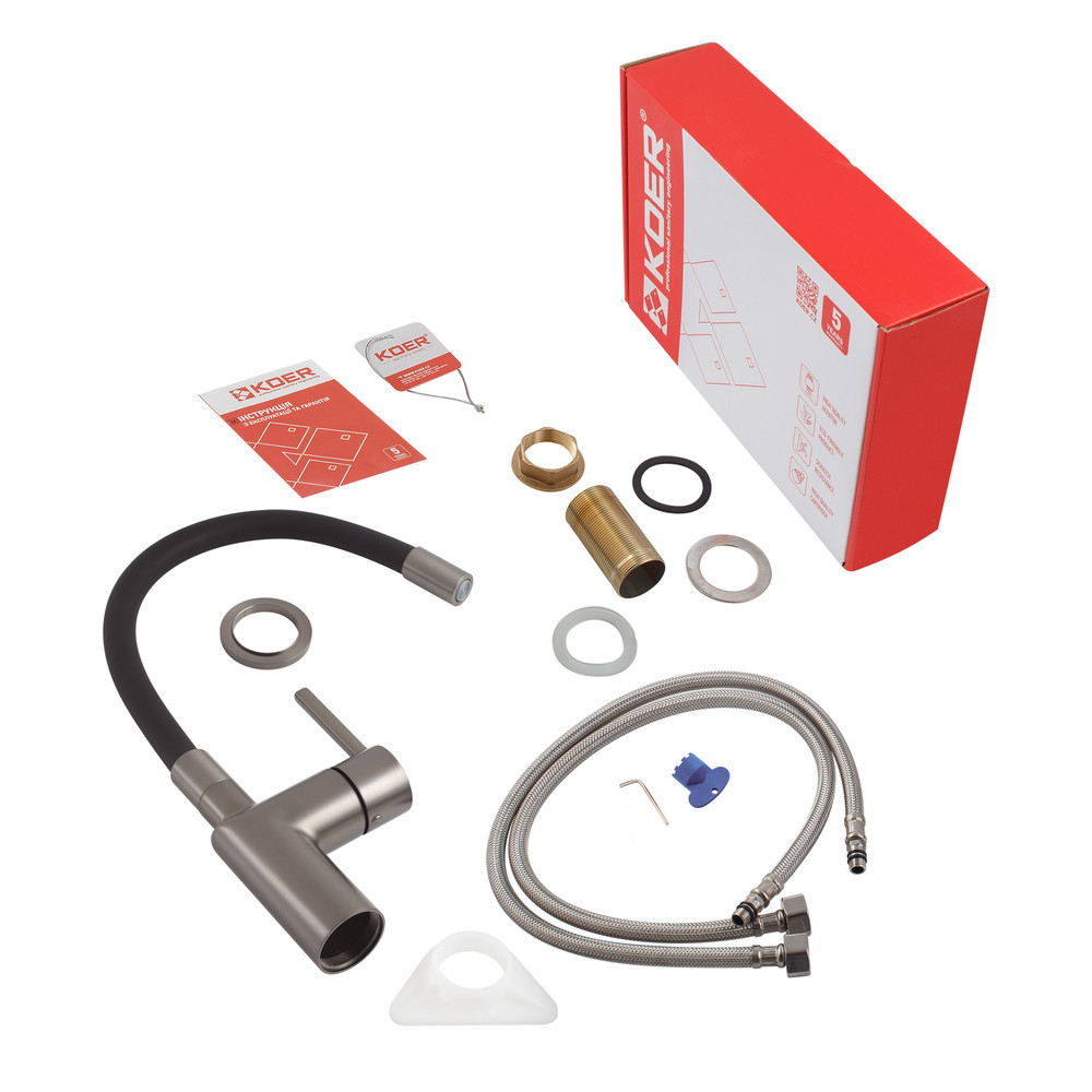 Кухонний змішувач Koer KB-70029-07 колір графіт KR5500 Харків - фото 4