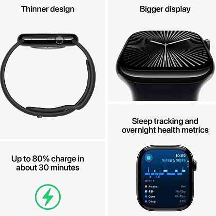 Apple watch series 10 46mm jet black al black sb s/m gps. Київ